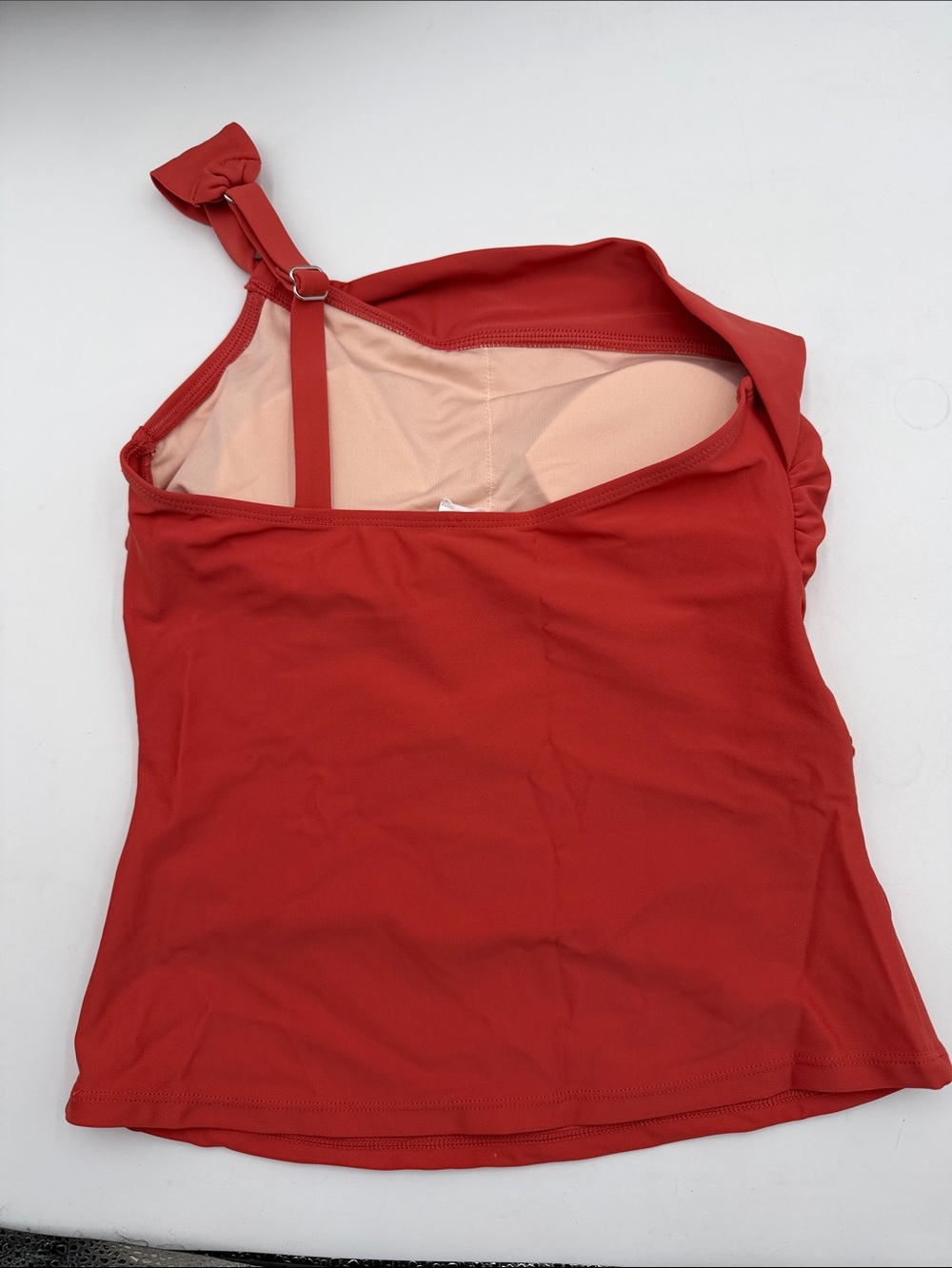 CUPSHE Burnt Orange One Shoulder Tankini Swimsuit TOP ONLY Bathing Suit Top - Picture 4 of 6